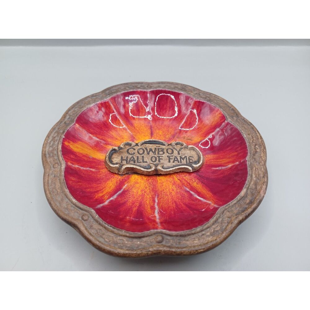 Treasure Craft USA Cowboy Hall of Fame Fire Flame Red Orange Trinket Ring Dish